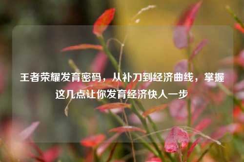 王者荣耀发育密码,从补刀到经济曲线,掌握这几点让你发育经济快人一步