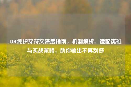 LOL纯护穿符文深度指南,机制解析、适配英雄与实战策略,助你输出不再刮痧