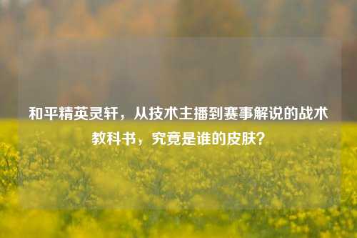 和平精英灵轩,从技术主播到赛事解说的战术教科书,究竟是谁的皮肤?