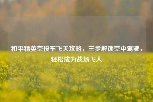 和平精英空投车飞天攻略，三步解锁空中驾驶，轻松成为战场飞人