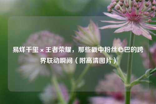 易烊千玺×王者荣耀,那些戳中粉丝心巴的跨界联动瞬间(附高清图片)