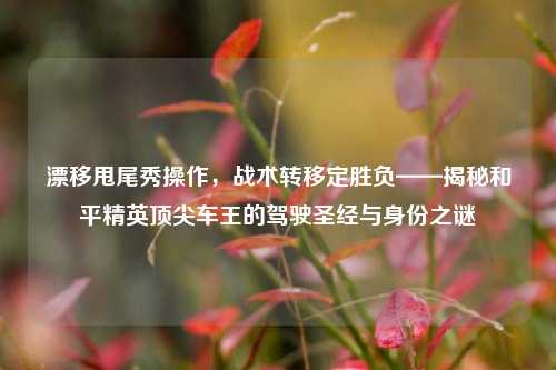 漂移甩尾秀操作,战术转移定胜负——揭秘和平精英顶尖车王的驾驶圣经与身份之谜