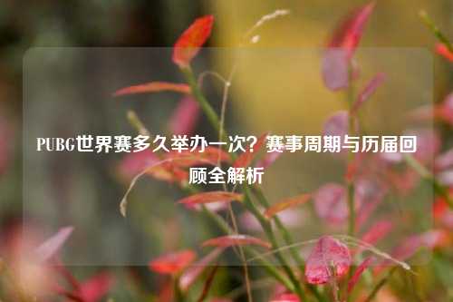 PUBG世界赛多久举办一次?赛事周期与历届回顾全解析