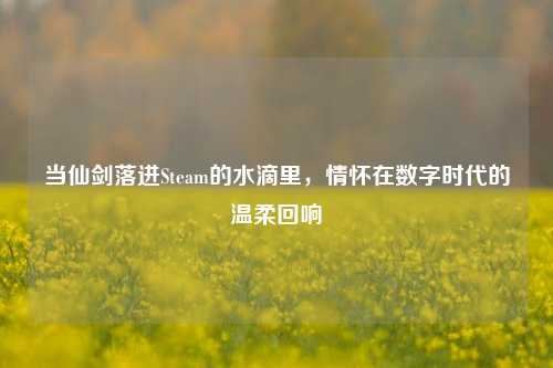 当仙剑落进Steam的水滴里，情怀在数字时代的温柔回响