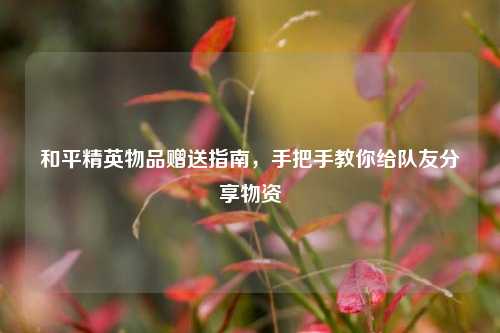 和平精英物品赠送指南,手把手教你给队友分享物资