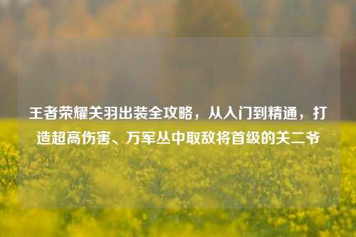 王者荣耀关羽出装全攻略，从入门到精通，打造超高伤害、万军丛中取敌将首级的关二爷