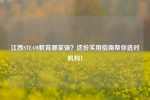 江西STEAM教育哪家强?这份实用指南帮你选对机构!