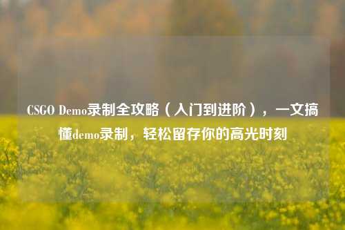 CSGO Demo录制全攻略(入门到进阶),一文搞懂demo录制,轻松留存你的高光时刻