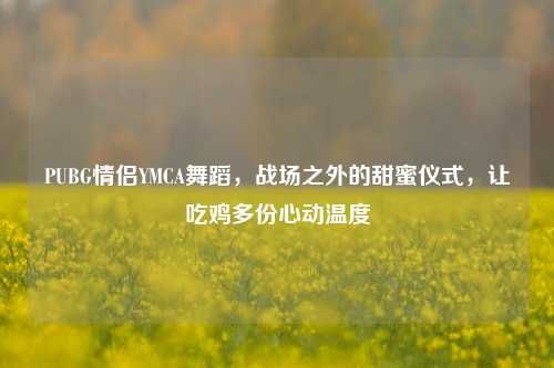 PUBG情侣YMCA舞蹈,战场之外的甜蜜仪式,让吃鸡多份心动温度