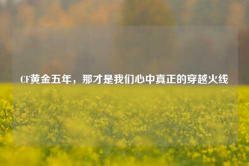 CF黄金五年,那才是我们心中真正的穿越火线