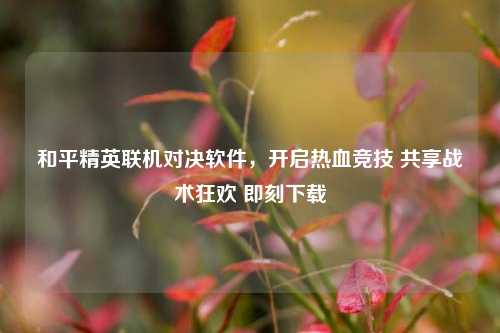 和平精英联机对决软件，开启热血竞技 共享战术狂欢 即刻下载