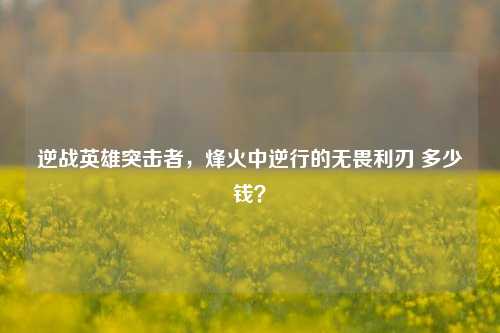 逆战英雄突击者,烽火中逆行的无畏利刃 多少钱?