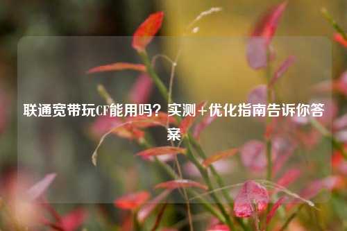 联通宽带玩CF能用吗？实测+优化指南告诉你答案