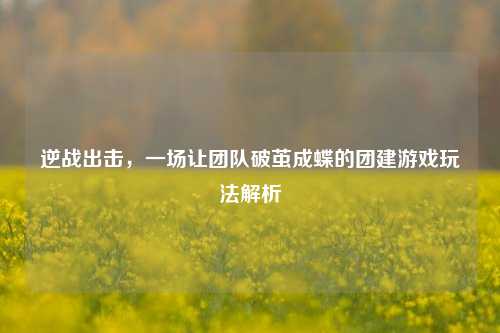 逆战出击,一场让团队破茧成蝶的团建游戏玩法解析