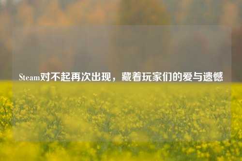 Steam对不起再次出现，藏着玩家们的爱与遗憾