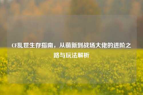 CF乱世生存指南,从萌新到战场大佬的进阶之路与玩法解析