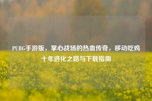 PUBG手游版，掌心战场的热血传奇，移动吃鸡十年进化之路与下载指南