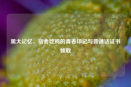 黑大记忆,宿舍吃鸡的青春印记与普通话证书领取