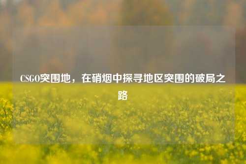 CSGO突围地,在硝烟中探寻地区突围的破局之路
