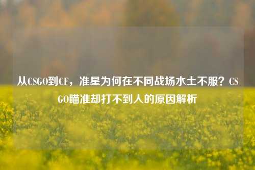 从CSGO到CF，准星为何在不同战场水土不服？CSGO瞄准却打不到人的原因解析