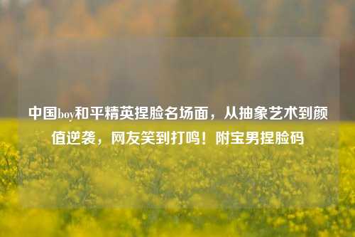 中国boy和平精英捏脸名场面,从抽象艺术到颜值逆袭,网友笑到打鸣!附宝男捏脸码