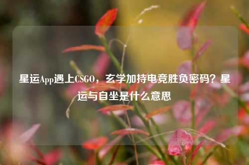 星运App遇上CSGO，玄学加持电竞胜负密码？星运与自坐是什么意思