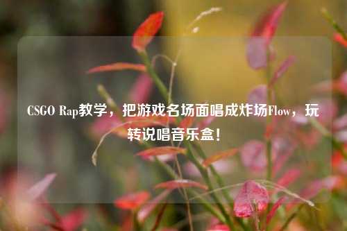 CSGO Rap教学,把游戏名场面唱成炸场Flow,玩转说唱音乐盒!