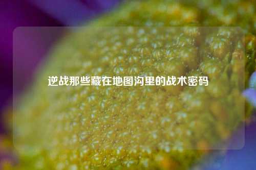 逆战那些藏在地图沟里的战术密码