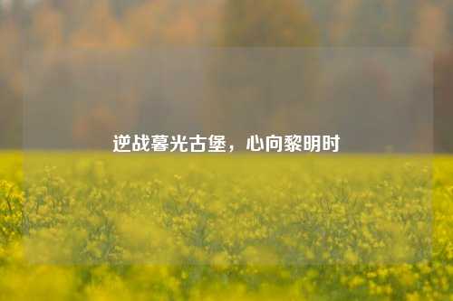 逆战暮光古堡,心向黎明时