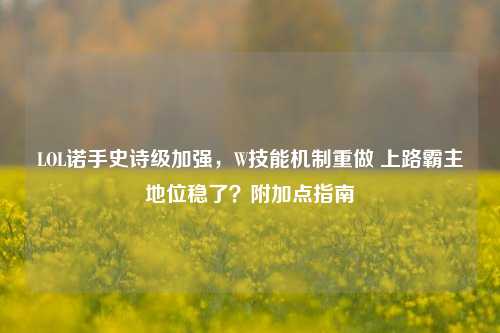 LOL诺手史诗级加强,W技能机制重做 上路霸主地位稳了?附加点指南