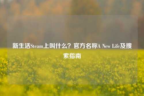 新生活Steam上叫什么?官方名称A New Life及搜索指南