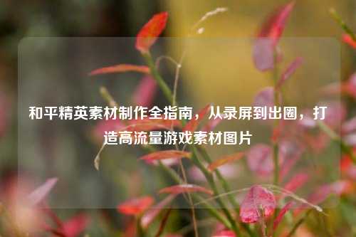 和平精英素材制作全指南，从录屏到出圈，打造高流量游戏素材图片
