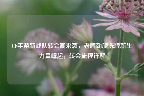 CF手游新战队转会潮来袭，老牌劲旅洗牌新生力量崛起，转会流程详解