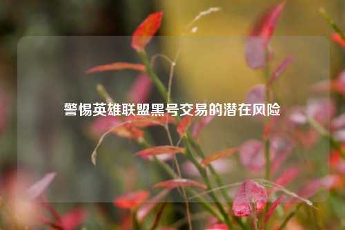 警惕英雄联盟黑号交易的潜在风险