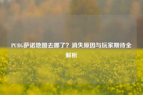 PUBG萨诺地图去哪了?消失原因与玩家期待全解析