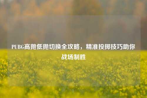 PUBG高抛低抛切换全攻略,精准投掷技巧助你战场制胜