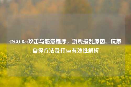 CSGO Bot攻击与恶意程序,游戏搅乱原因、玩家自保方法及打bot有效性解析