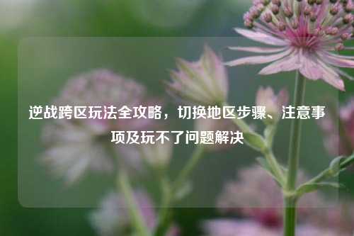 逆战跨区玩法全攻略,切换地区步骤、注意事项及玩不了问题解决