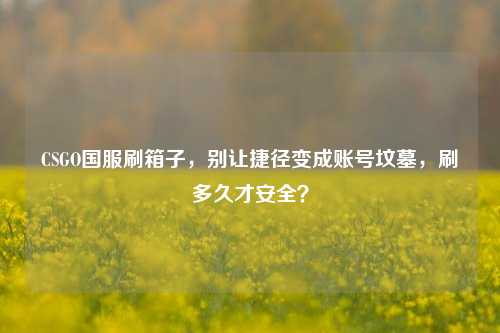 CSGO国服刷箱子,别让捷径变成账号坟墓,刷多久才安全?