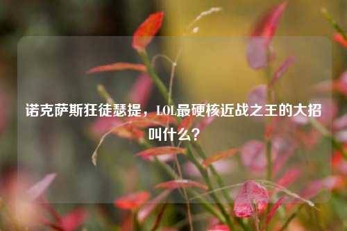 诺克萨斯狂徒瑟提,LOL最硬核近战之王的大招叫什么?