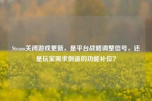 Steam关闭游戏更新,是平台战略调整信号,还是玩家需求倒逼的功能补位?