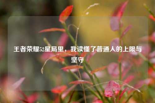 王者荣耀52星局里，我读懂了普通人的上限与坚守