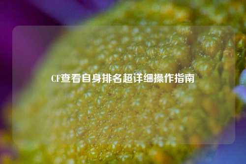 CF查看自身排名超详细操作指南